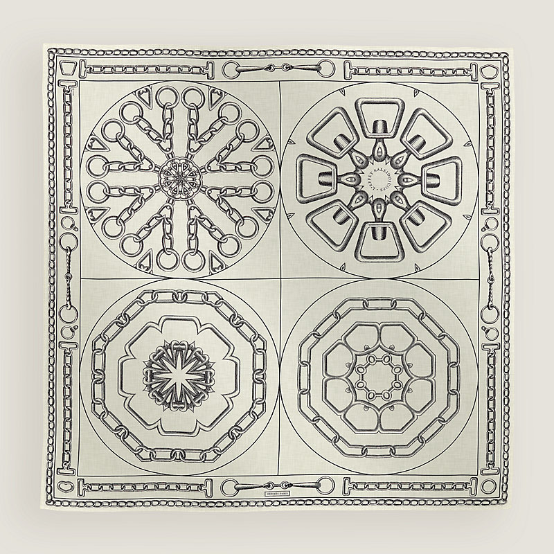 Effet Kaleidoscope shawl 140 - White | Hermès Netherlands
